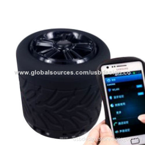 Active Bluetooth Tire Speaker with MicroSD Card